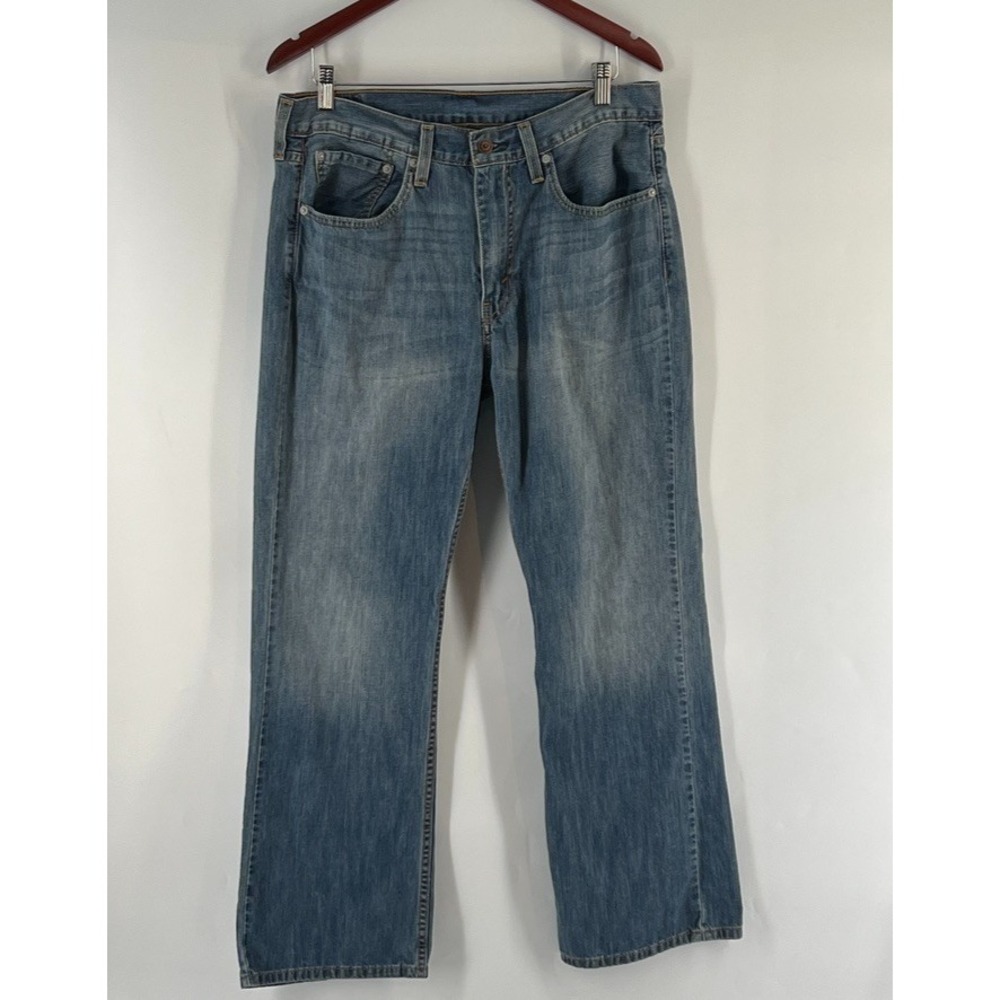Levi's 527 Slim Bootcut Jeans Men FITS 34x29 Blue Denim Y2K Faded Grunge Western